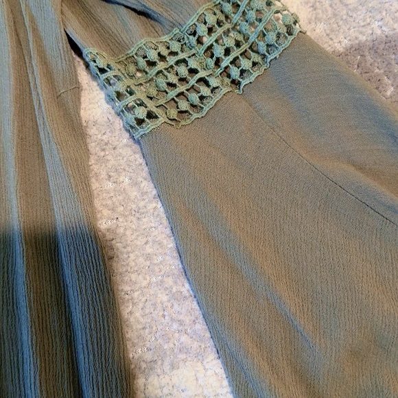 Long green boho cardigan - Picture 2 of 3